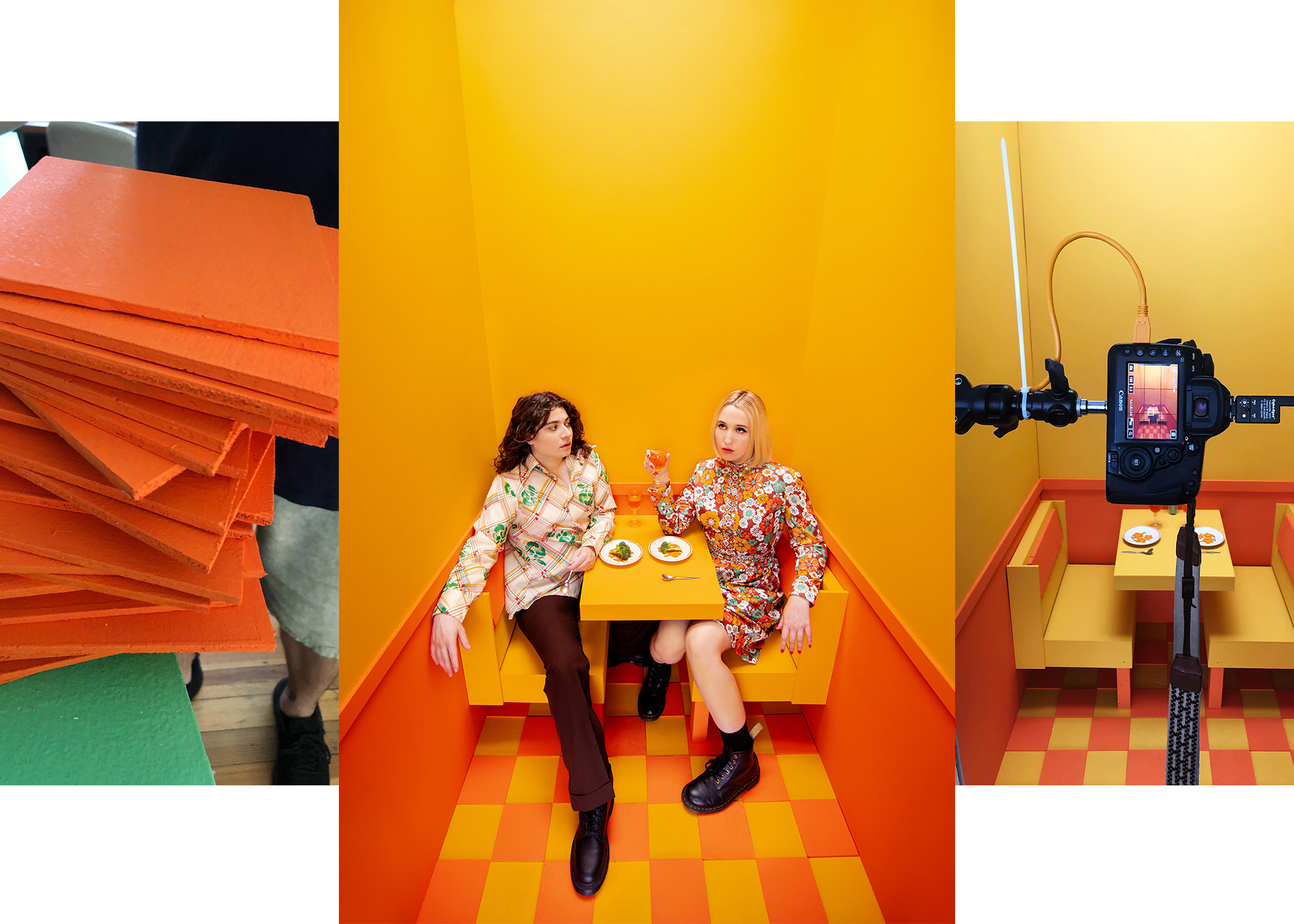 The Orange Diner Set Build Behind The Scenes - Jada and David Parrish