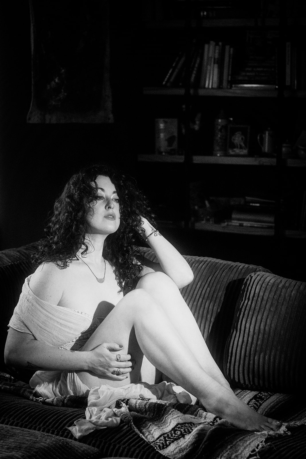 Creating Dramatic Black and White Photos with a Canon R5 and a Nanlite Spotlight in Monochrome Mode - Jada And David Parrish