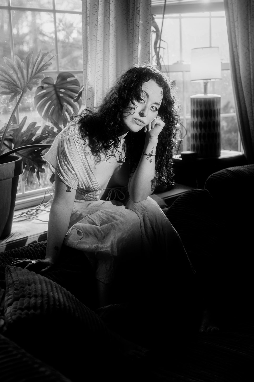 Creating Dramatic Black and White Photos with a Canon R5 and a Nanlite Spotlight in Monochrome Mode - Jada And David Parrish