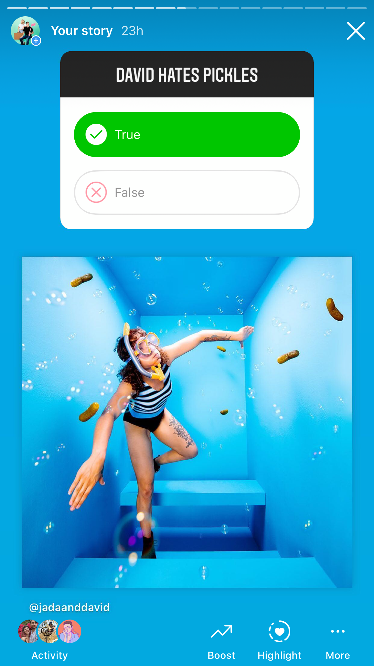 Instagram True or False Answers - Jada And David Parrish