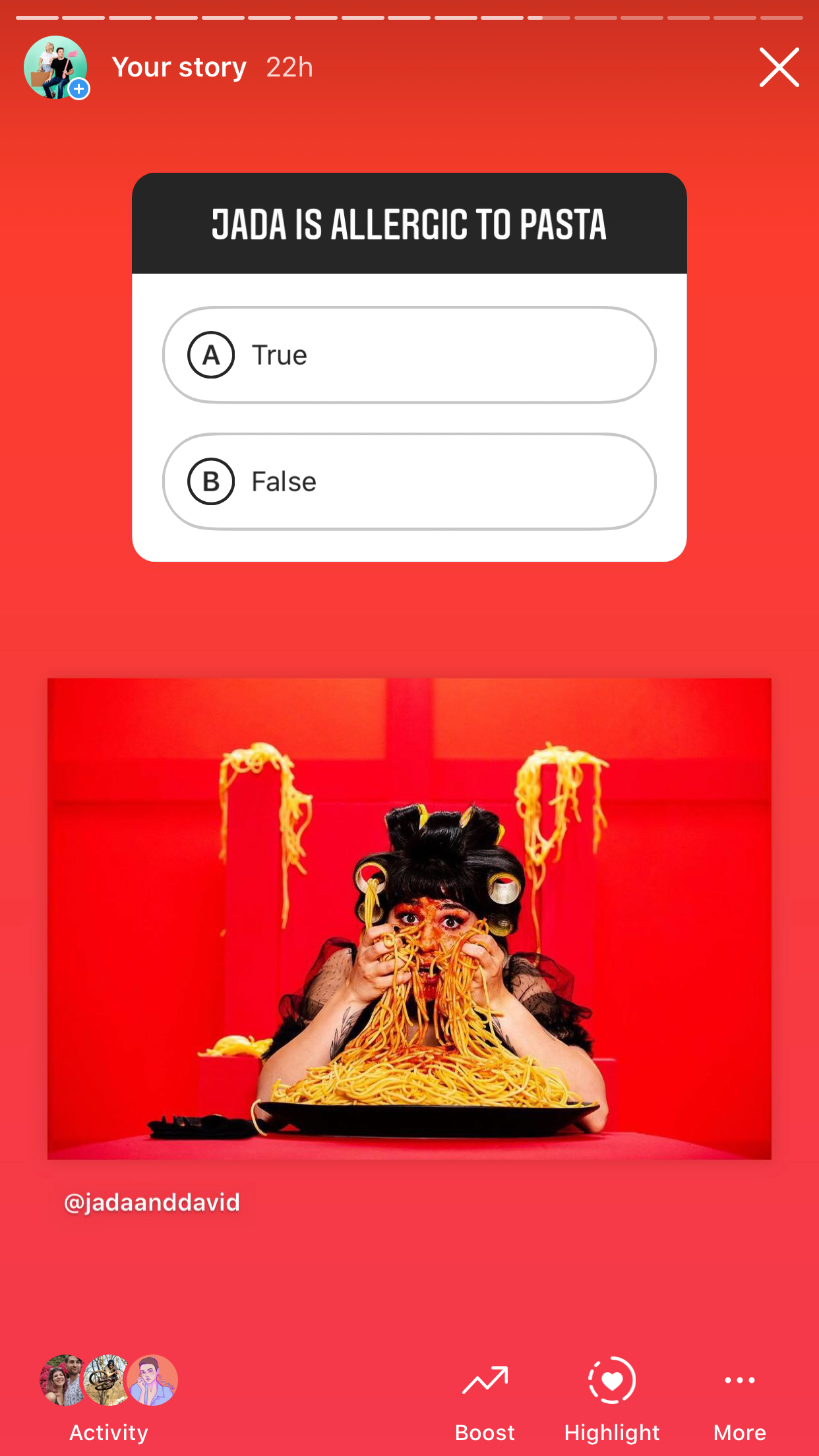 Instagram True or False Answers - Jada And David Parrish